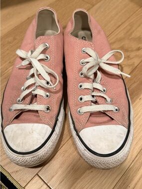 Converse Pink Low-Top Canvas Lace-Up Sneakers